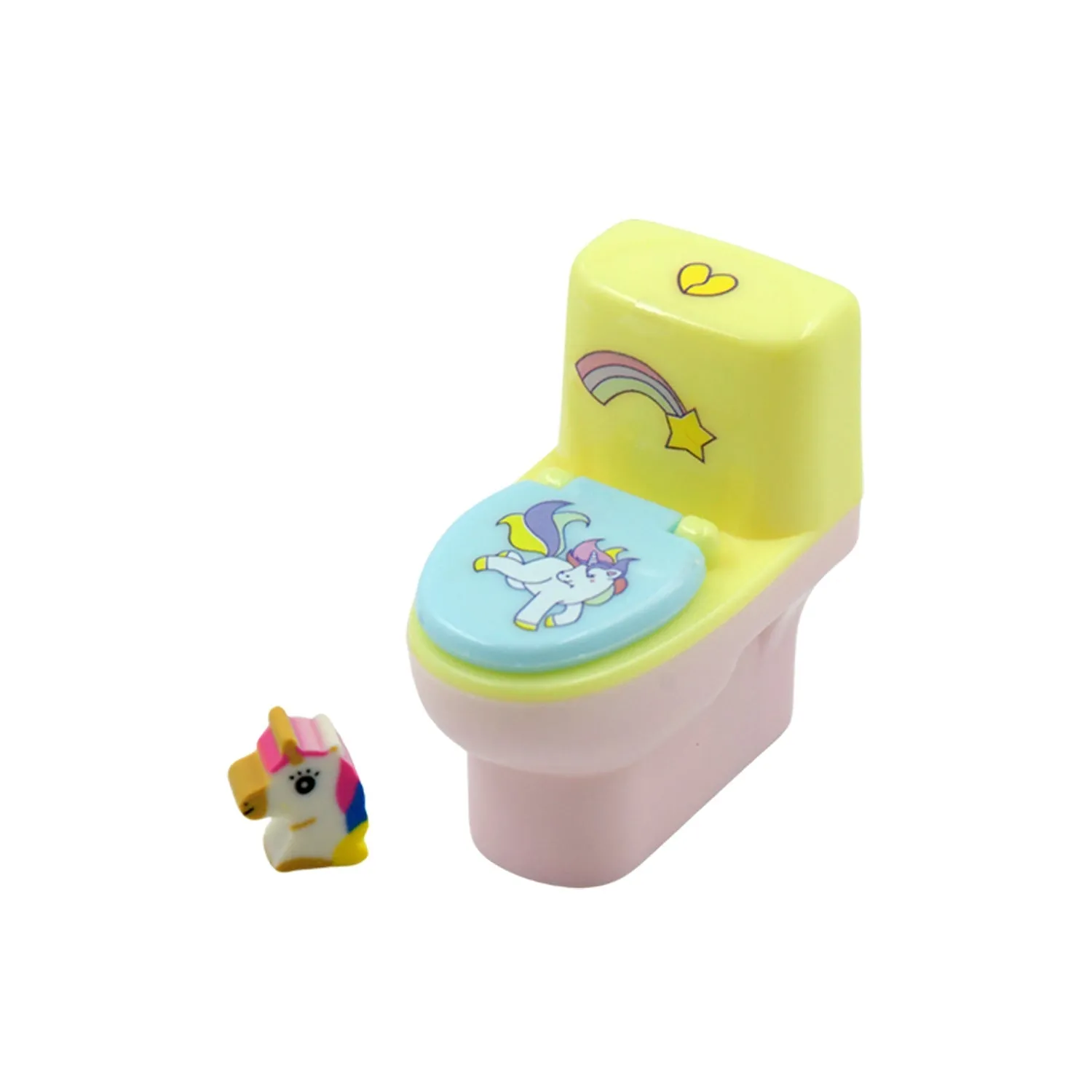 4556 Toilet Pencil Sharpener Plastic Pencil Sharpener Novelty Pencil Sharpener, Cute Cartoon, Stationery Gift, Small Toilet Shaped Sharpener with Eraser Wheel for School Kids (2 Pc Set)