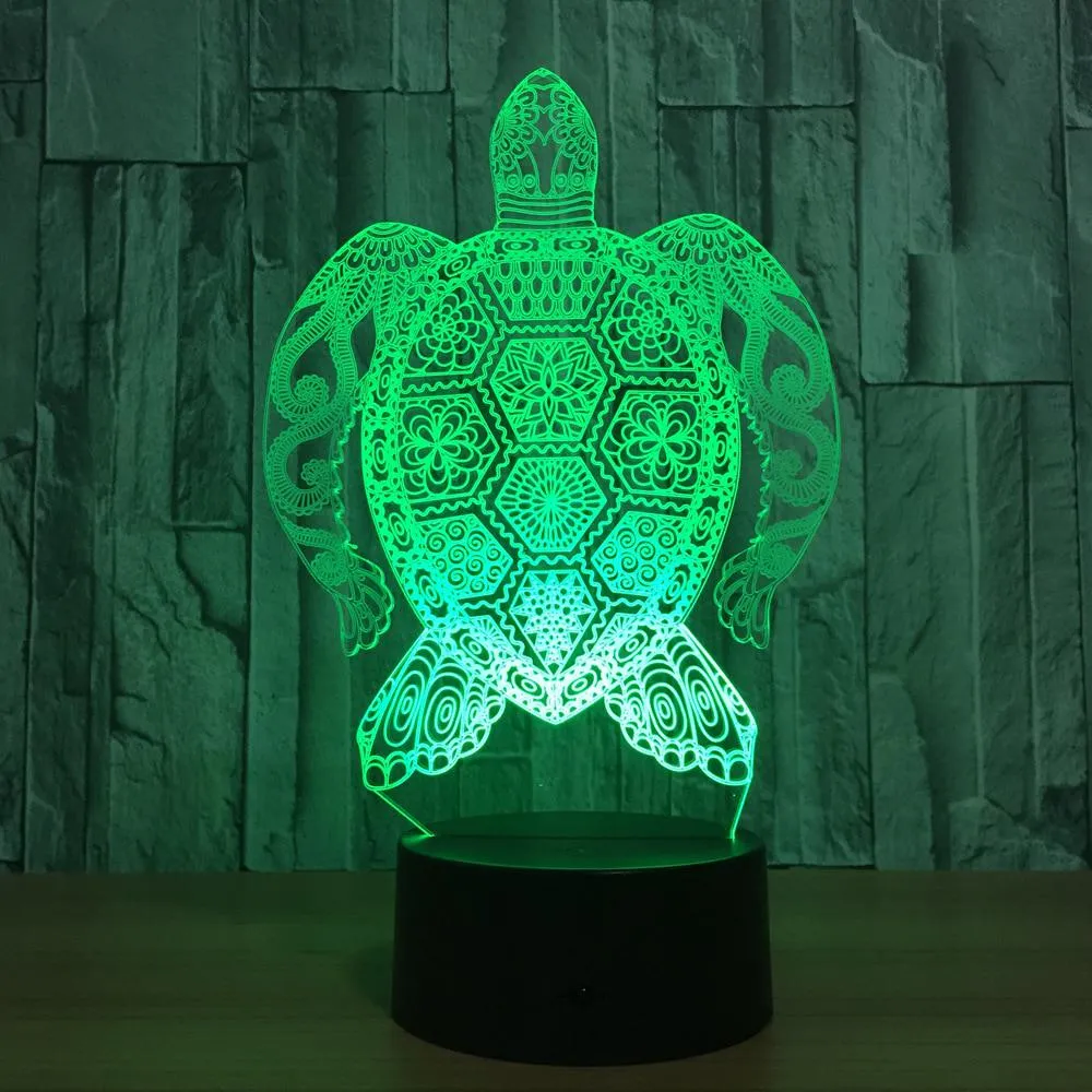 7 Color Lamp 3d Turtle Visual Led Night Lights For Kids Touch Usb Table Lampe Baby Sleep Nightlight