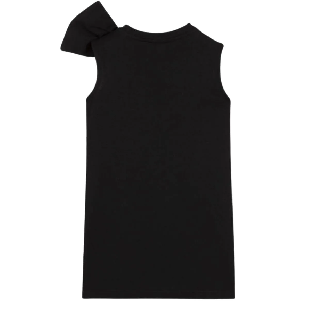 Balmain Kids Printed Logo Black Bow Dress