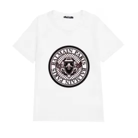 Balmain Kids White Textured Logo T-shirt