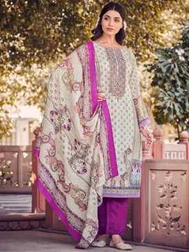 Belliza Pakistani Print Unstitched Cotton Suit Dress Material for Ladies