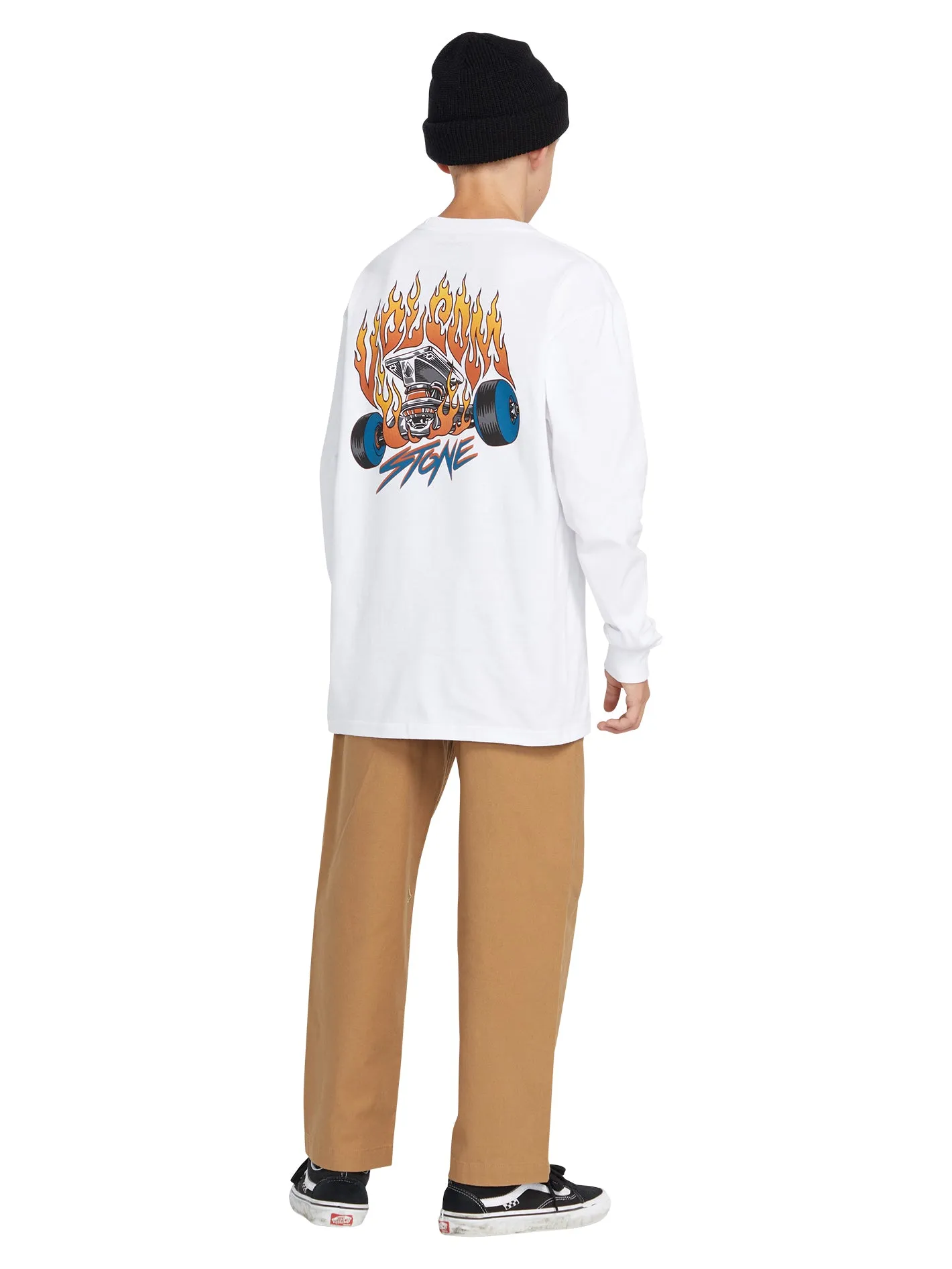 Big Boys Trux Long Sleeve Tee - White