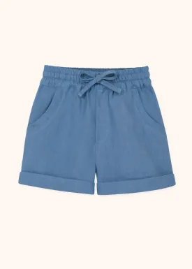 Blue Linen Shorts