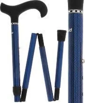 Blue Mesh Adjustable Folding Derby Carbon Fiber Walking Cane