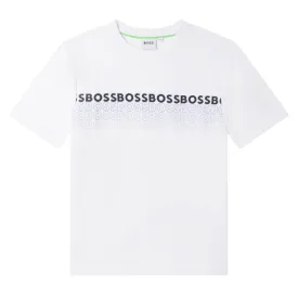 BOSS Kids Repeat Logo White T-Shirt