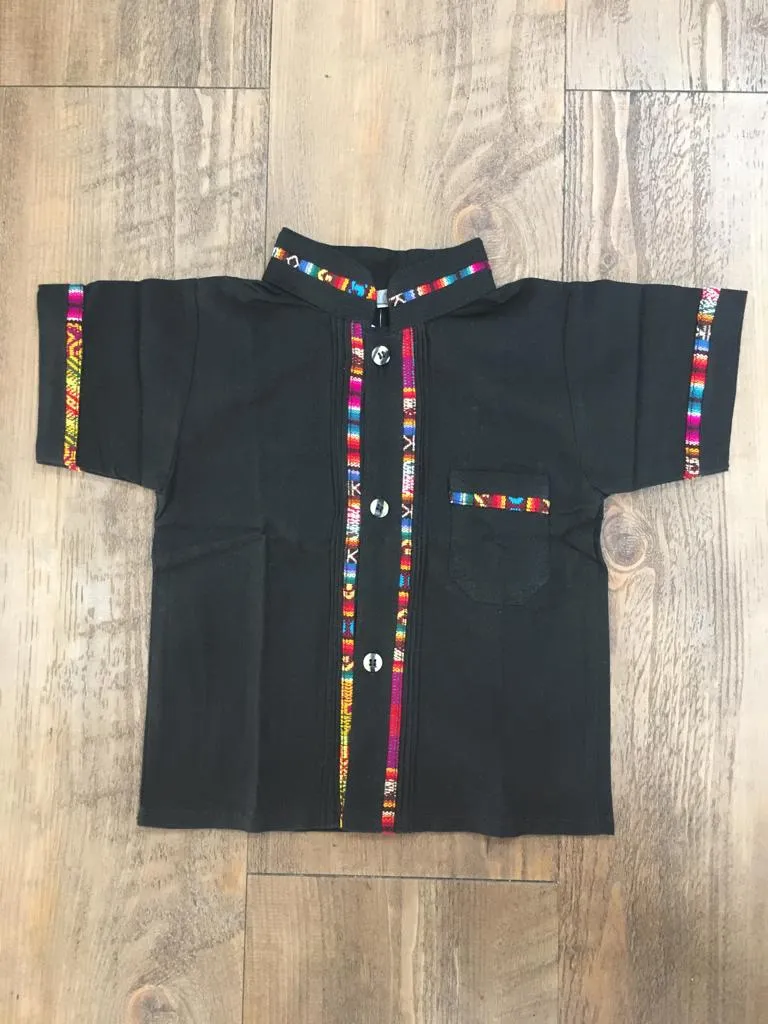 Boys Guayabera Coralillo Black