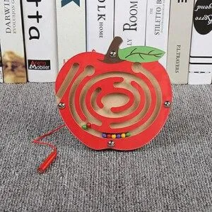 Children Magnetic Maze Toys Kids Wooden Puzzle Game Toy Early Educational Activity Busy Board Accessoies for Baby