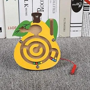 Children Magnetic Maze Toys Kids Wooden Puzzle Game Toy Early Educational Activity Busy Board Accessoies for Baby