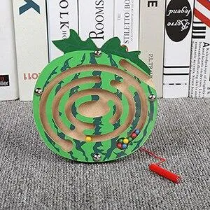 Children Magnetic Maze Toys Kids Wooden Puzzle Game Toy Early Educational Activity Busy Board Accessoies for Baby