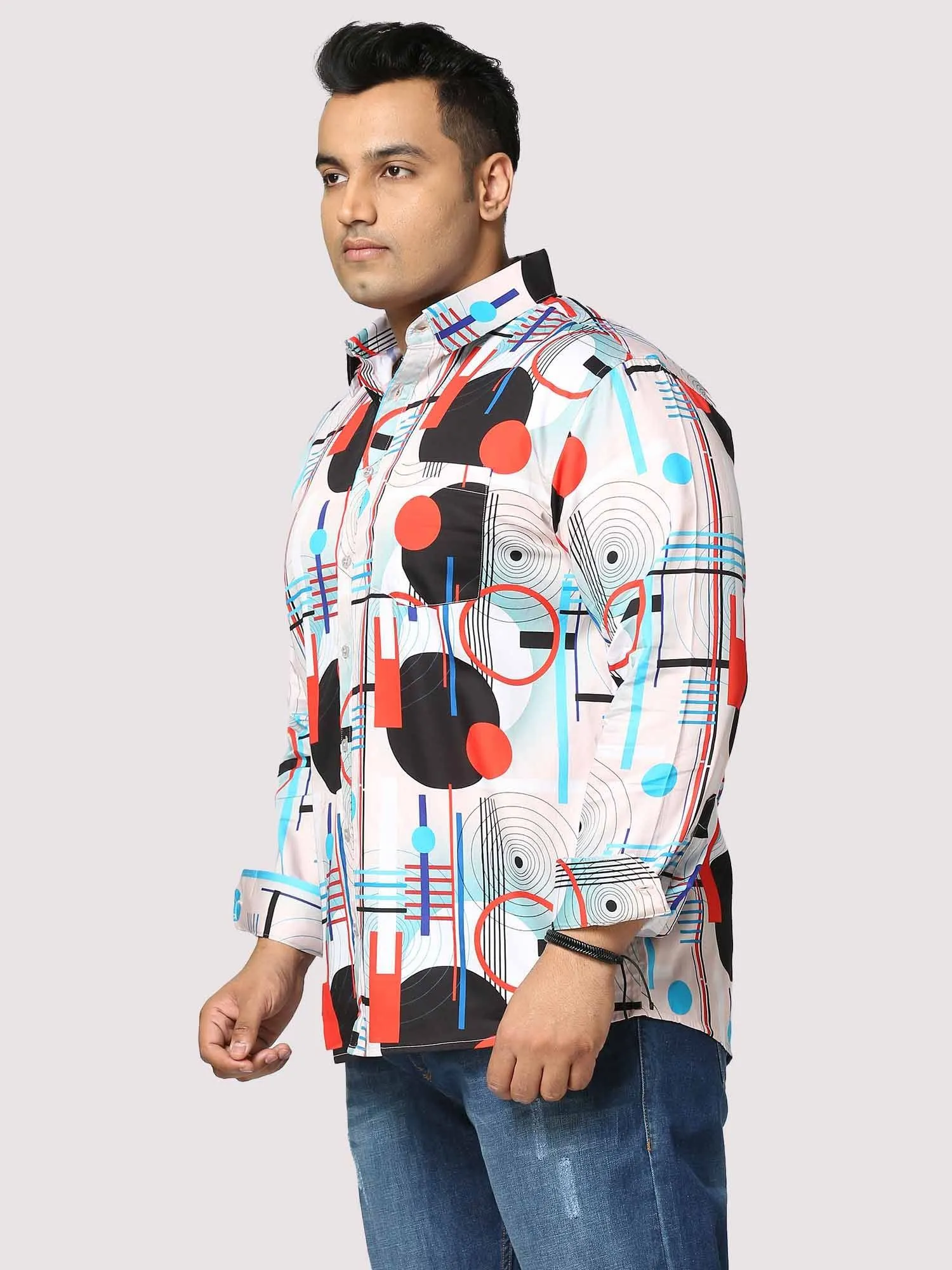 Circle Dance Printed Full Sleeve Men's Plus Size