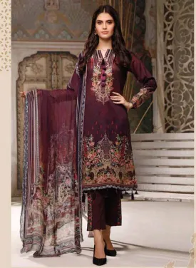 Cotton Purple Unstitched Dress materials for women