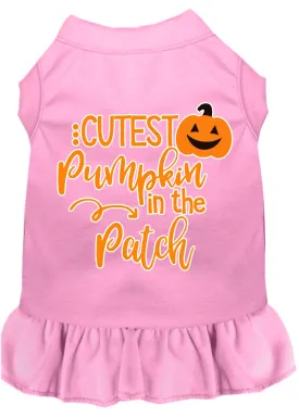 Cutest Pumpkin In The Patch Screen Print Dog Dress Light Pink Xxxl