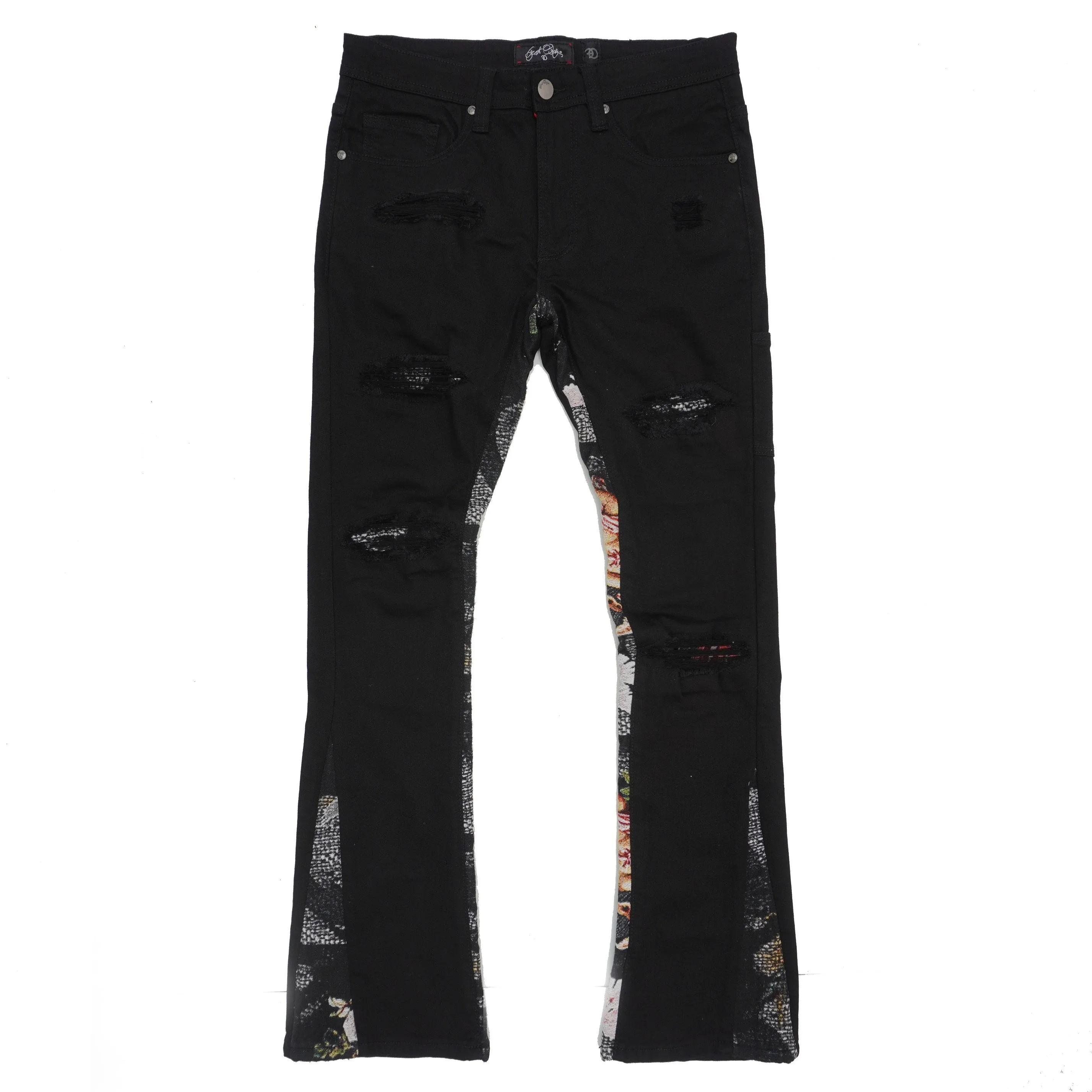 F1915 Angel Tapestry Jeans - Black