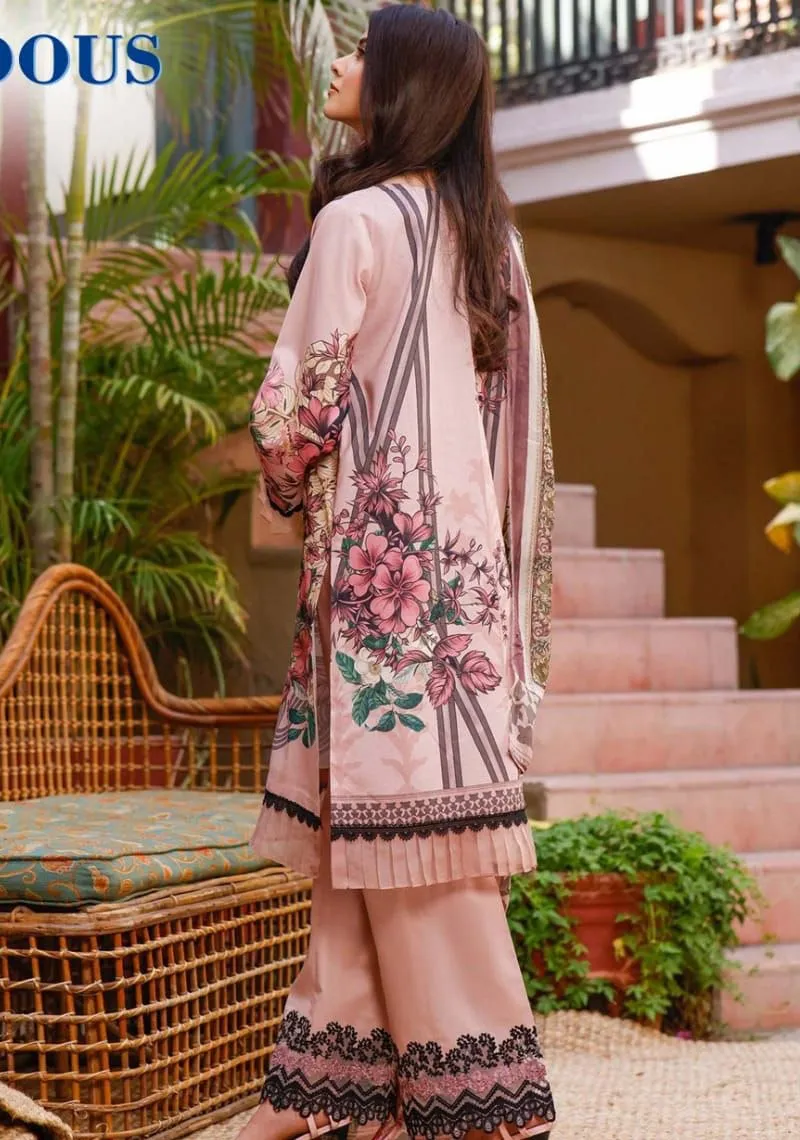 Firdous Pakistani Copy Cotton Pink Unstitched Salwar Suits