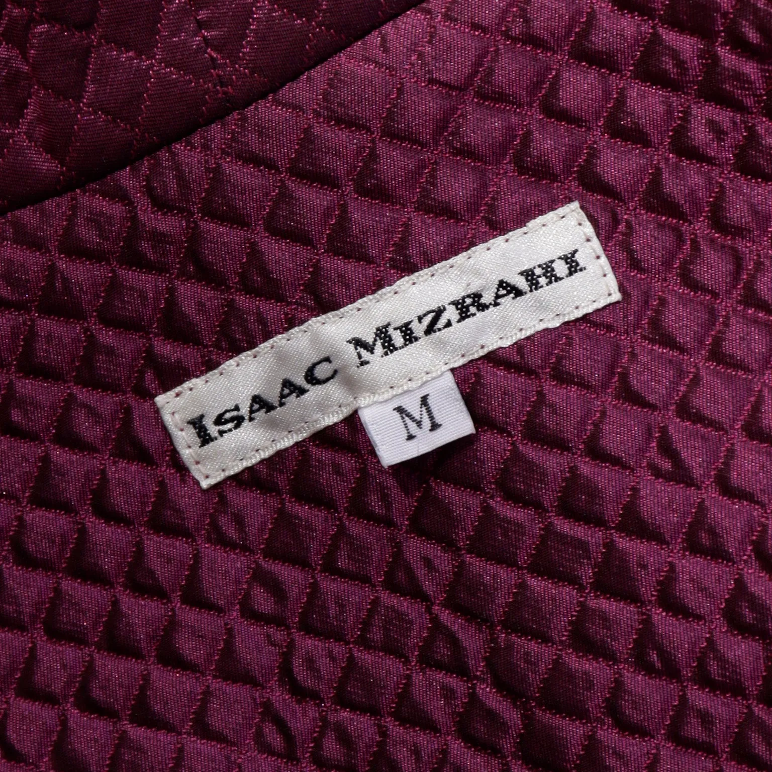 F/W 1990 Isaac Mizrahi Purple Quilted Silk Blend Open Front Jacket