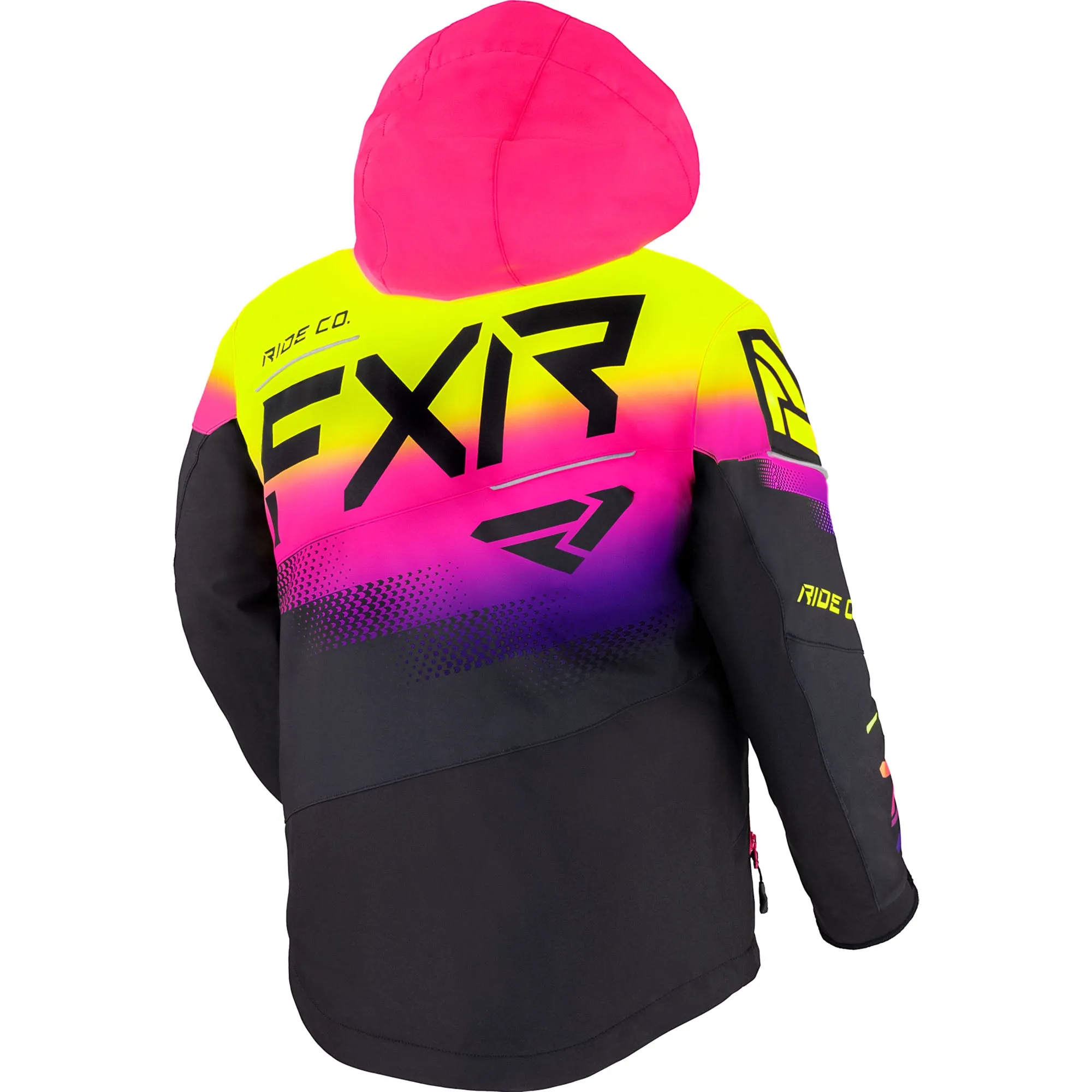 FXR Youth Boost Snowmobile Jacket Black/Neon Fusion