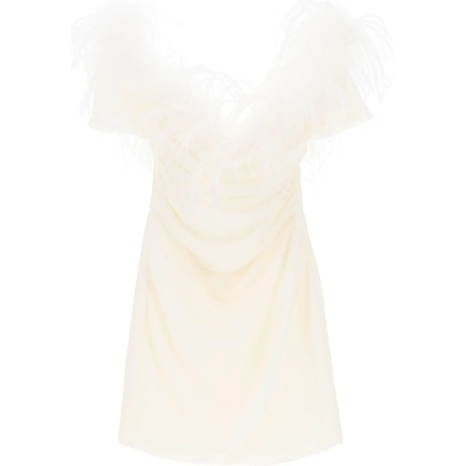 Giuseppe Di Morabito mini dress in poly georgette with feathers