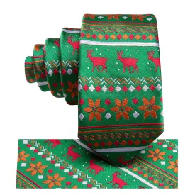 Green Christmas Children's Tie Pocket Square