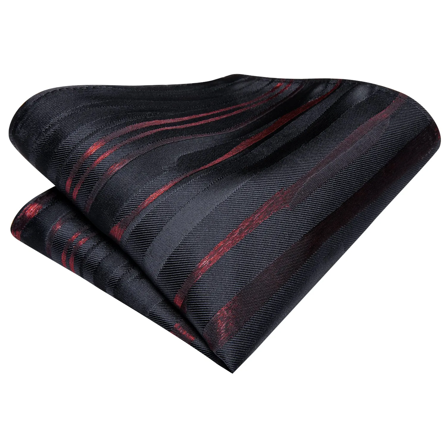 Hi-Tie Black Red Striped Children Ties Kids Boys Tie Pocket Square 6cm