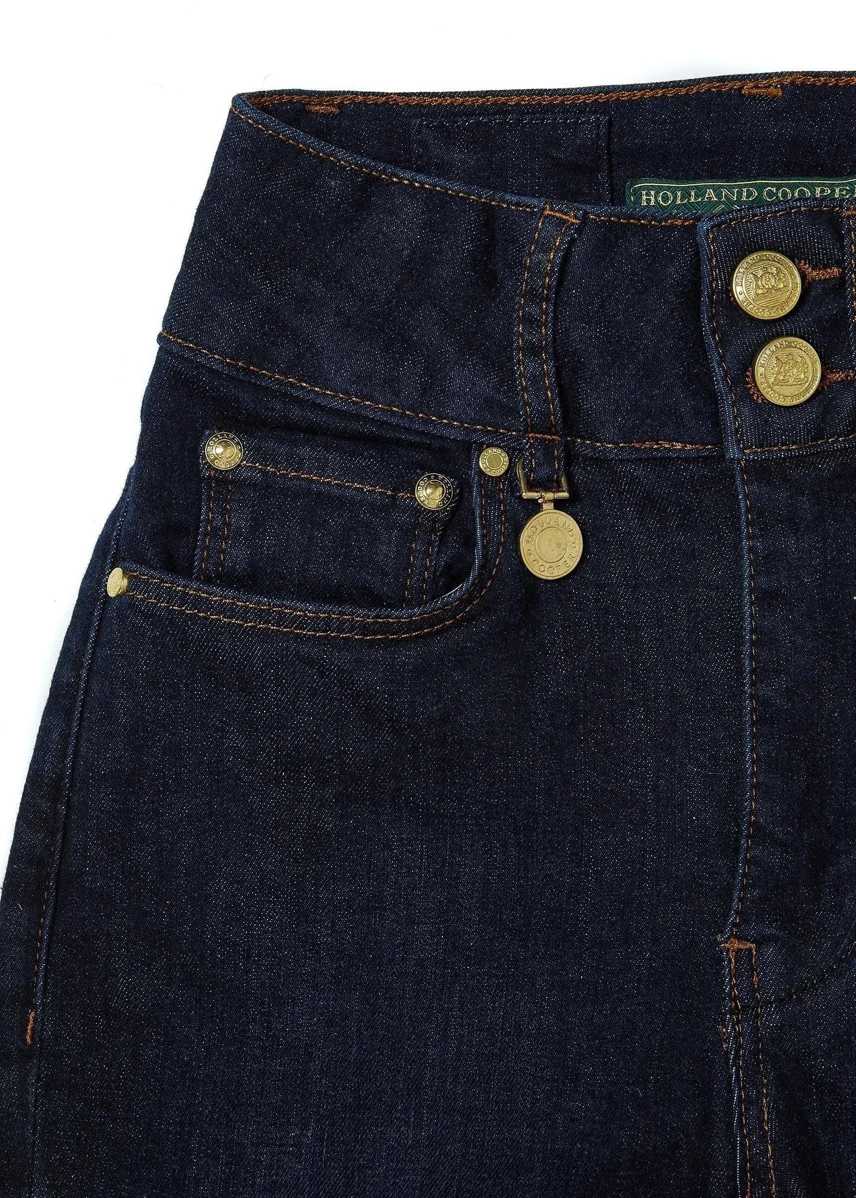 Holland Cooper High Rise Flared Jean in Deep Indigo