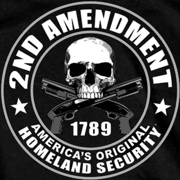 Hot Leathers GMD1158 Mens '2nd Amendment America's Original Homeland Security' Black T-Shirt