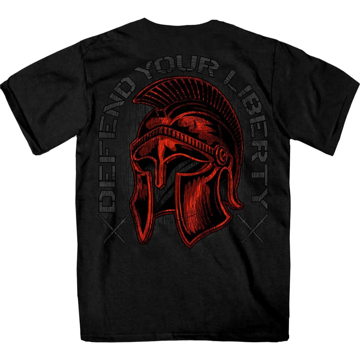 Hot Leathers Men's Defend Your Liberty Roman Soldier T-Shirt GMD1506