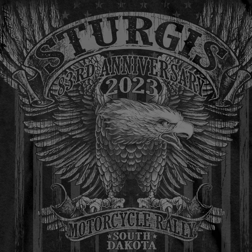 Hot Leathers SPB1099 Men’s Black 2023 Sturgis Upwing Jumbo Short Sleeve T-Shirt