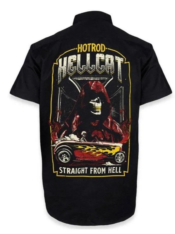 HOTROD HELLCAT BUTTON UP WORK SHIRT Straight From Hell