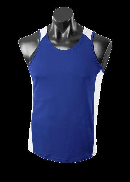 Kids Premier Singlet Royal/White