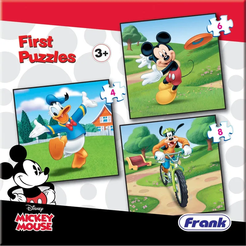 Mickey Mouse & Friends - A Set of 3 First Puzzles - 4, 6 & 8 Pieces