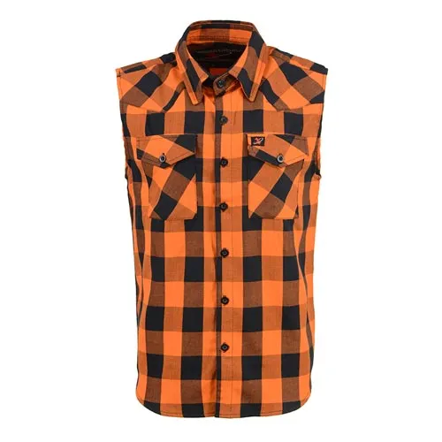 Milwaukee Leather MPM1655 Men’s Classic Black and Orange Button-Down