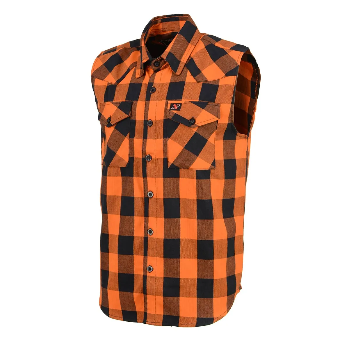 Milwaukee Leather MPM1655 Men’s Classic Black and Orange Button-Down