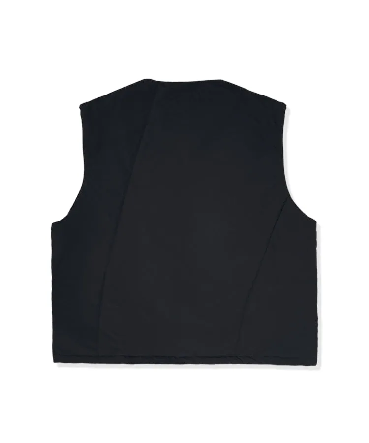 Oblique line padded vest black