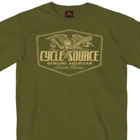 Official Cycle Source Magazine CSM1007 Men’s Eagle Military Green T-Shirt