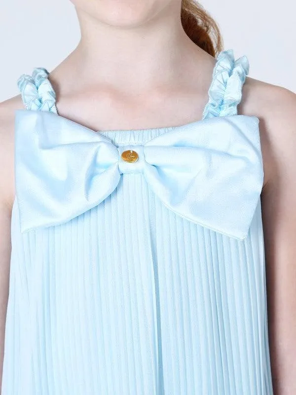 One Friday Aqua Pleated Top