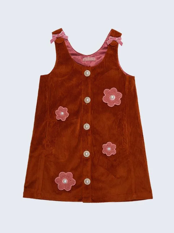 One Friday Brown Sleeveless Corduroy Dress