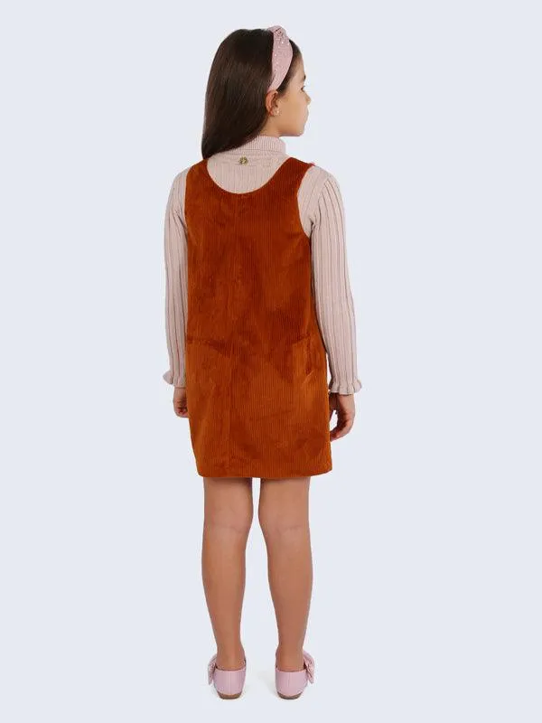 One Friday Brown Sleeveless Corduroy Dress