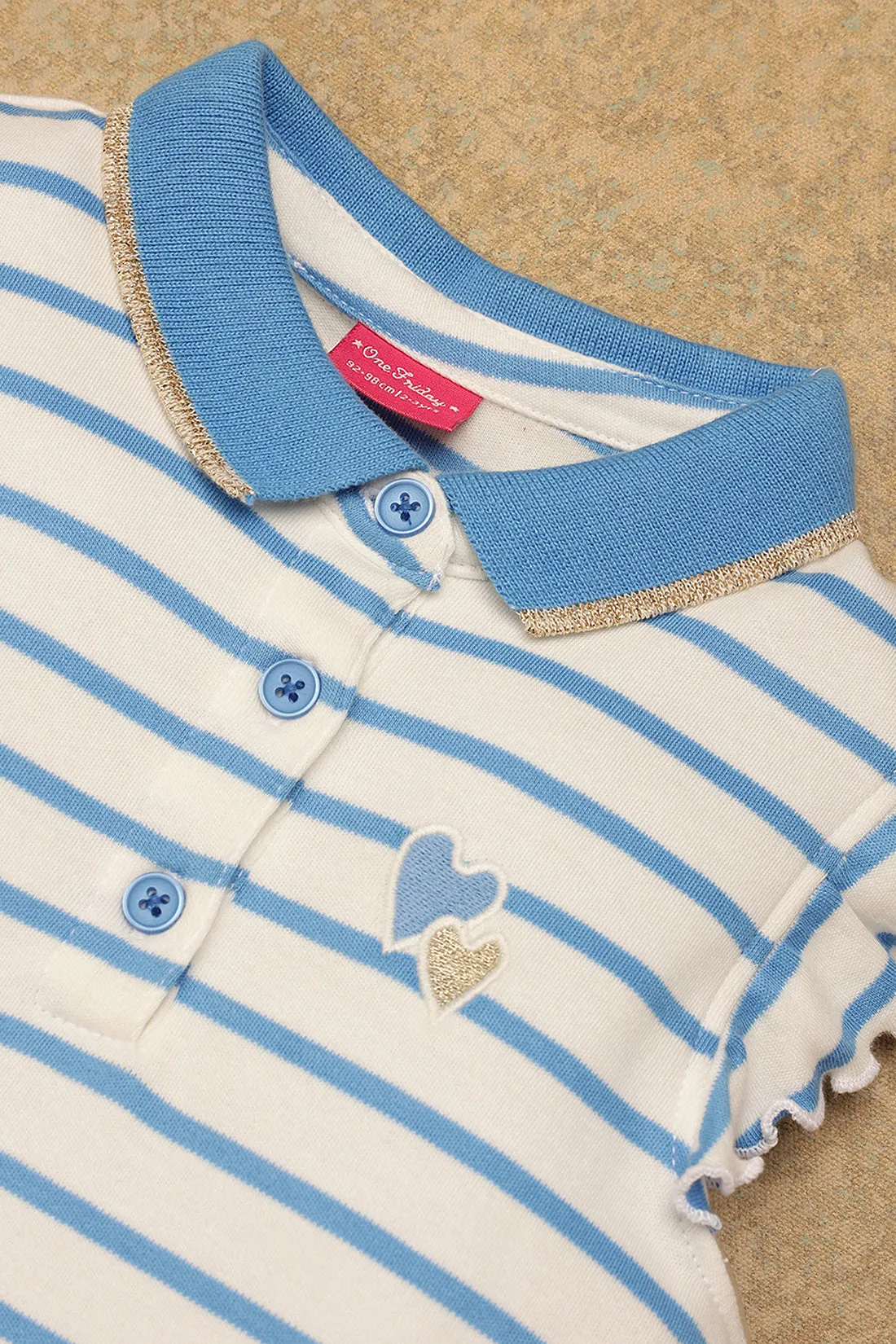 One Friday Kids Girls Blue Stripes Dress