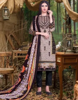 Pakistani Lawn Cotton Black Salwar Kameez Dress Material