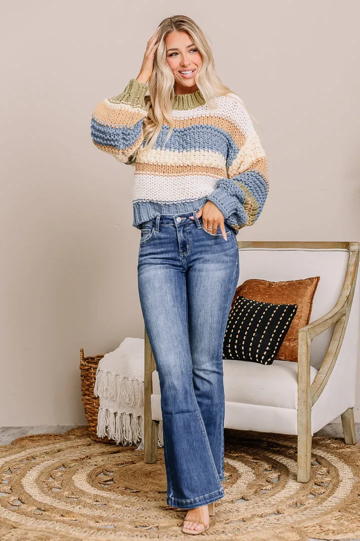 Petite Mid Rise Flare Jeans