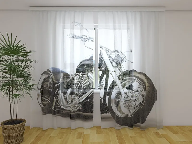 Photo Curtain Black Motorbike