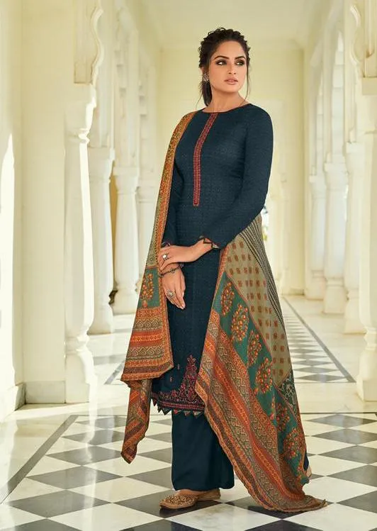 Pure Pashmina Salwar suit Dress Material for Woman with Embroidery