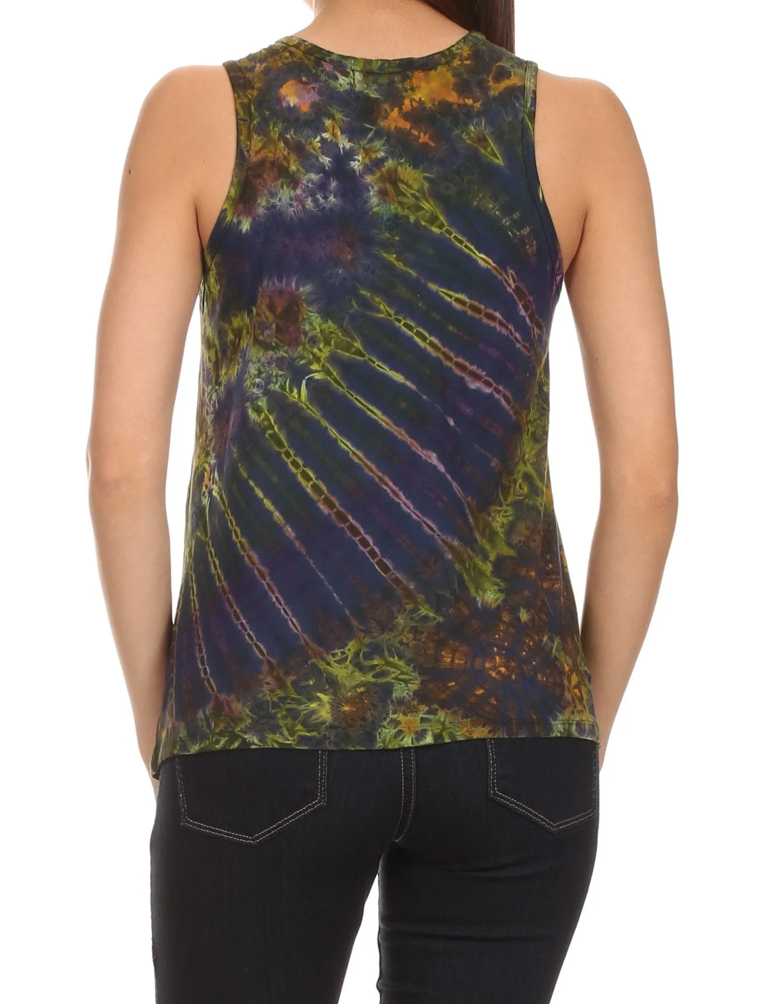 Sakkas Cicily Tie Dye Summer Tank Top Tee