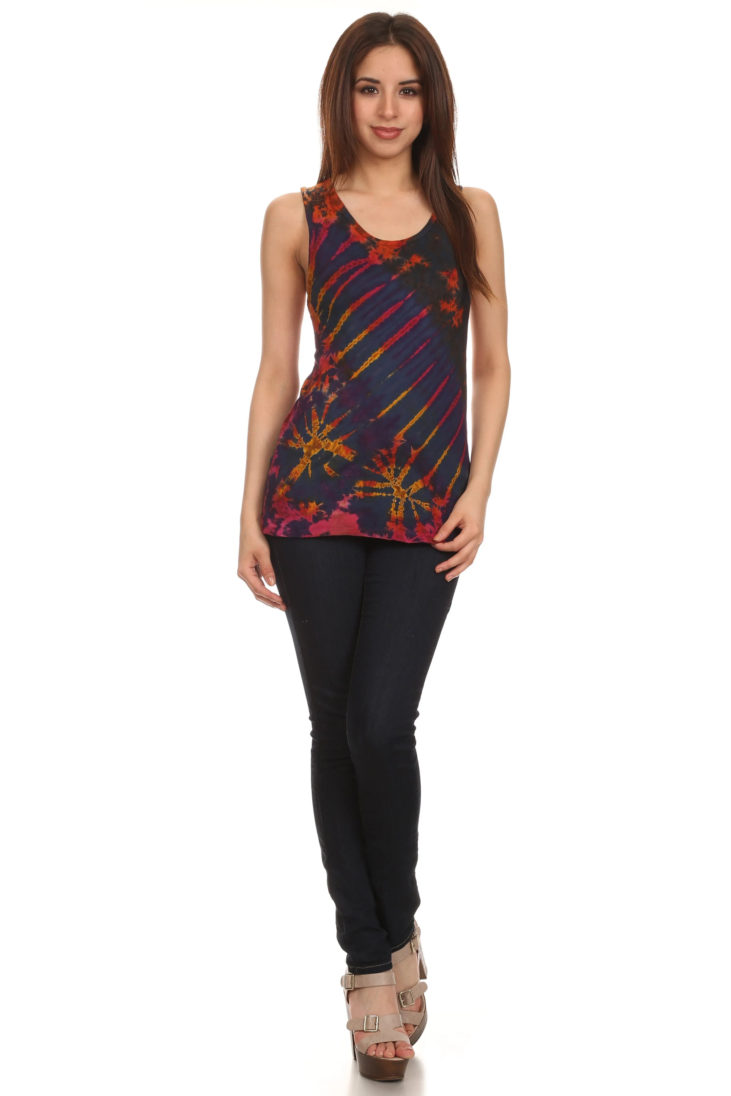 Sakkas Cicily Tie Dye Summer Tank Top Tee