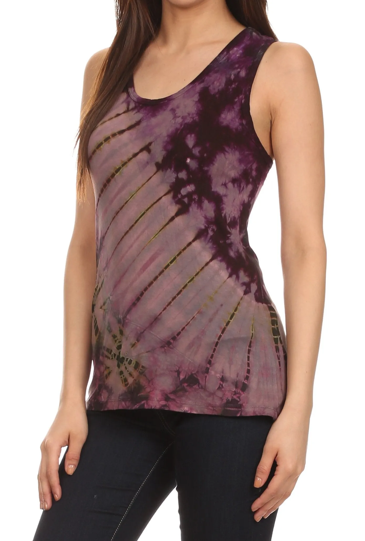 Sakkas Cicily Tie Dye Summer Tank Top Tee