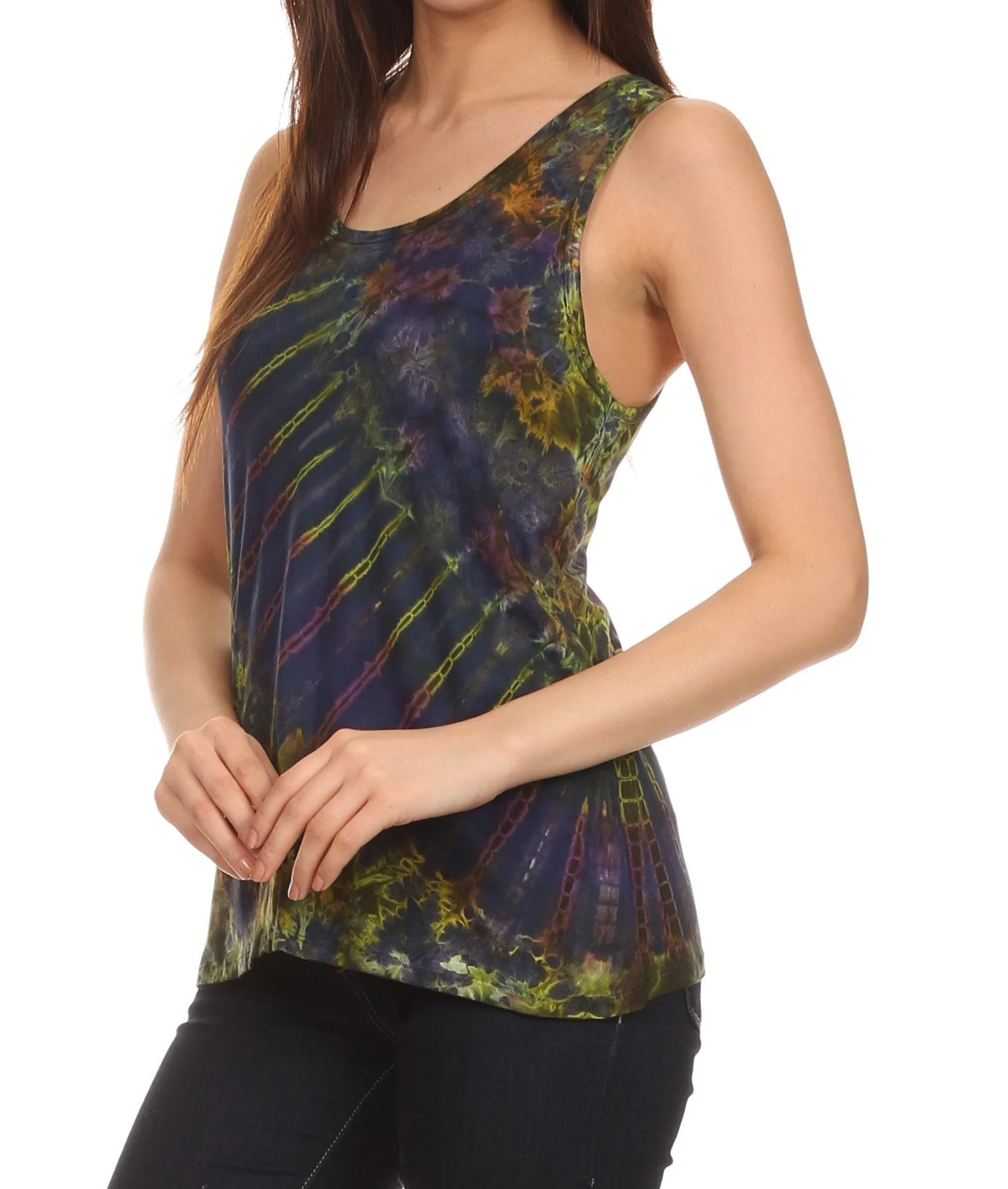 Sakkas Cicily Tie Dye Summer Tank Top Tee