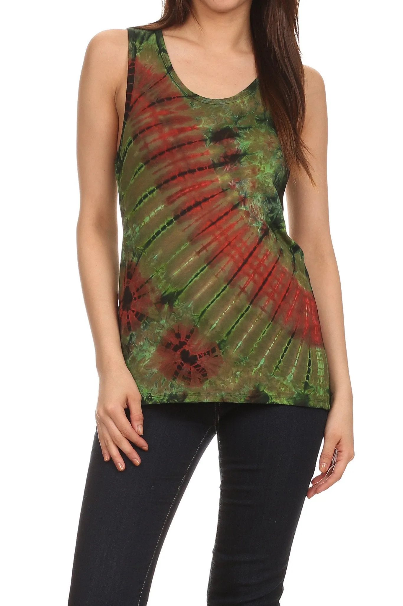 Sakkas Cicily Tie Dye Summer Tank Top Tee