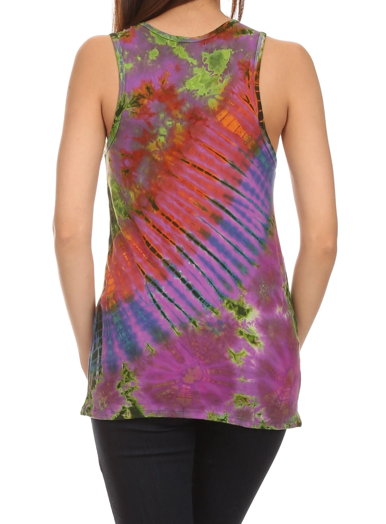 Sakkas Cicily Tie Dye Summer Tank Top Tee