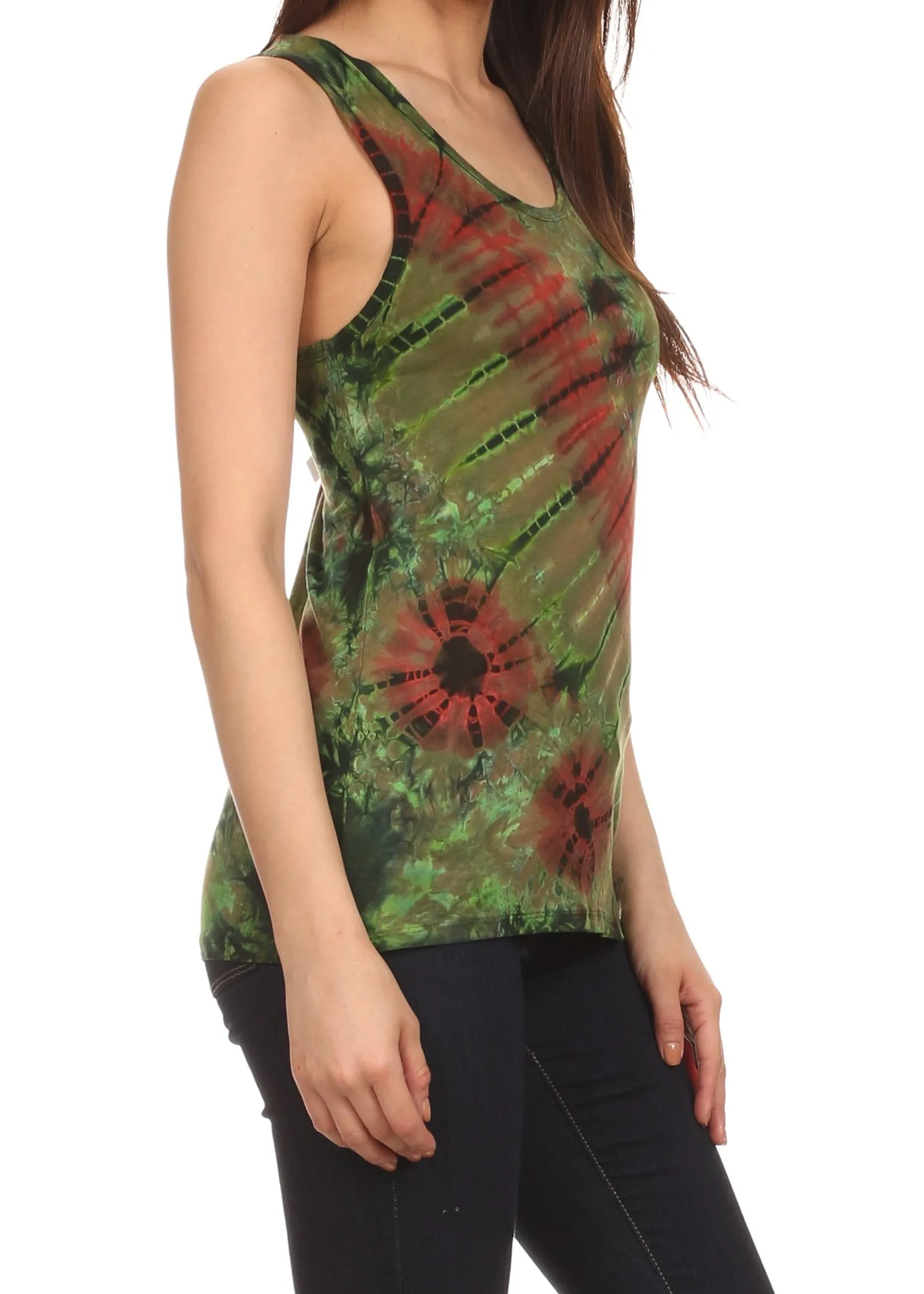 Sakkas Cicily Tie Dye Summer Tank Top Tee