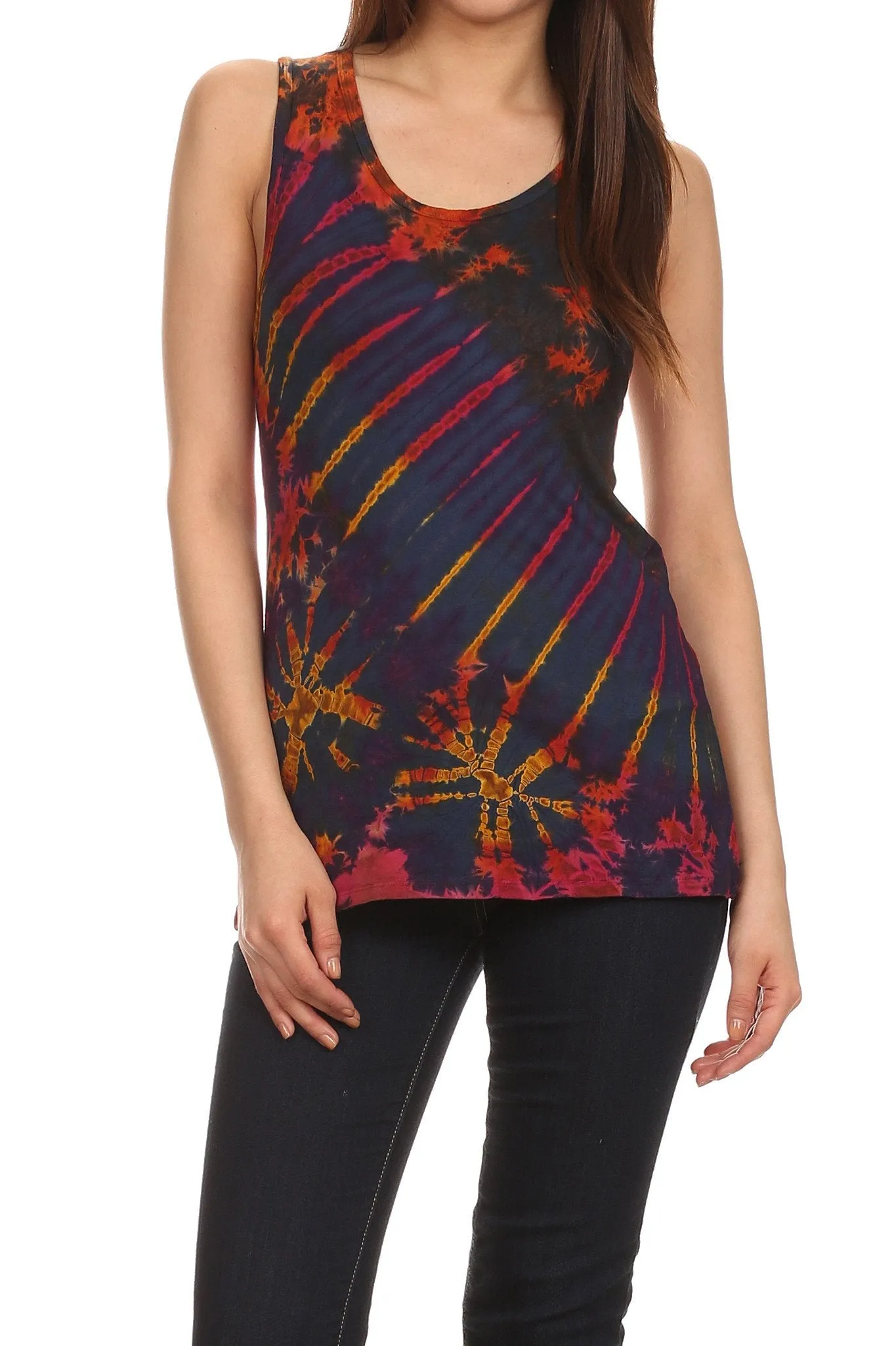 Sakkas Cicily Tie Dye Summer Tank Top Tee